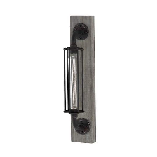 20" Black Iron Industrial LED Wall Sconce